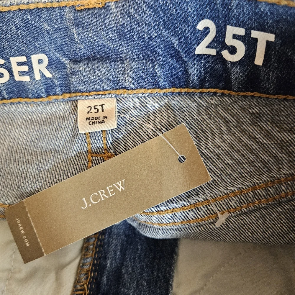 J.Crew Wide Leg Jeans 25T High Rise Tall Stretch Blue Denim Classic Fit NWT